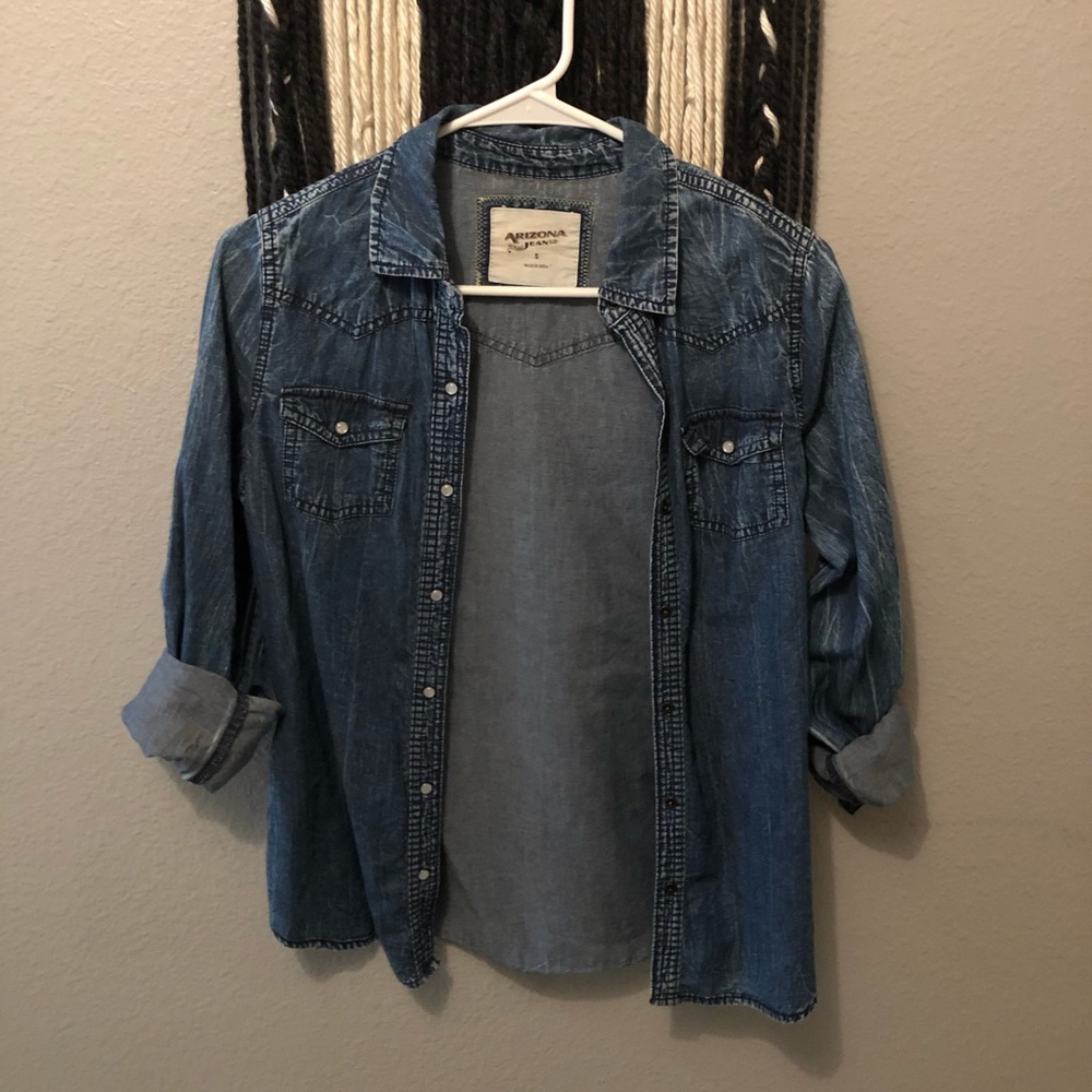Acid wash chambray shirt
